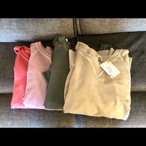 Set of 4 Zenana dyed sweatshirts pullovers xl pockets nwt